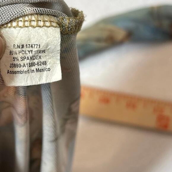 Sweet Lilac Mesh Shirt Women's Cherub Angel Cloud Print Y2K Sz Medium Whimsigoth - Picture 6 of 8